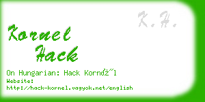 kornel hack business card